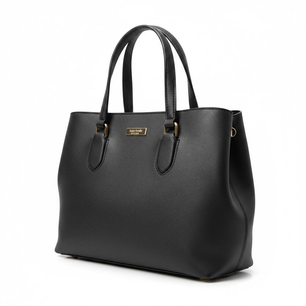 Kate Spade New York Laurel Way Evangelie Satchel in Black Saffiano Leather